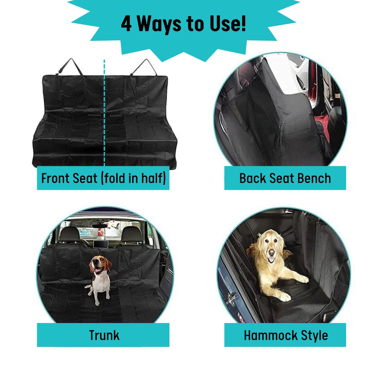 Waterproof Dog Car Seat Cover for Travel, Durable Protector Mat for Car, Truck, or SUV