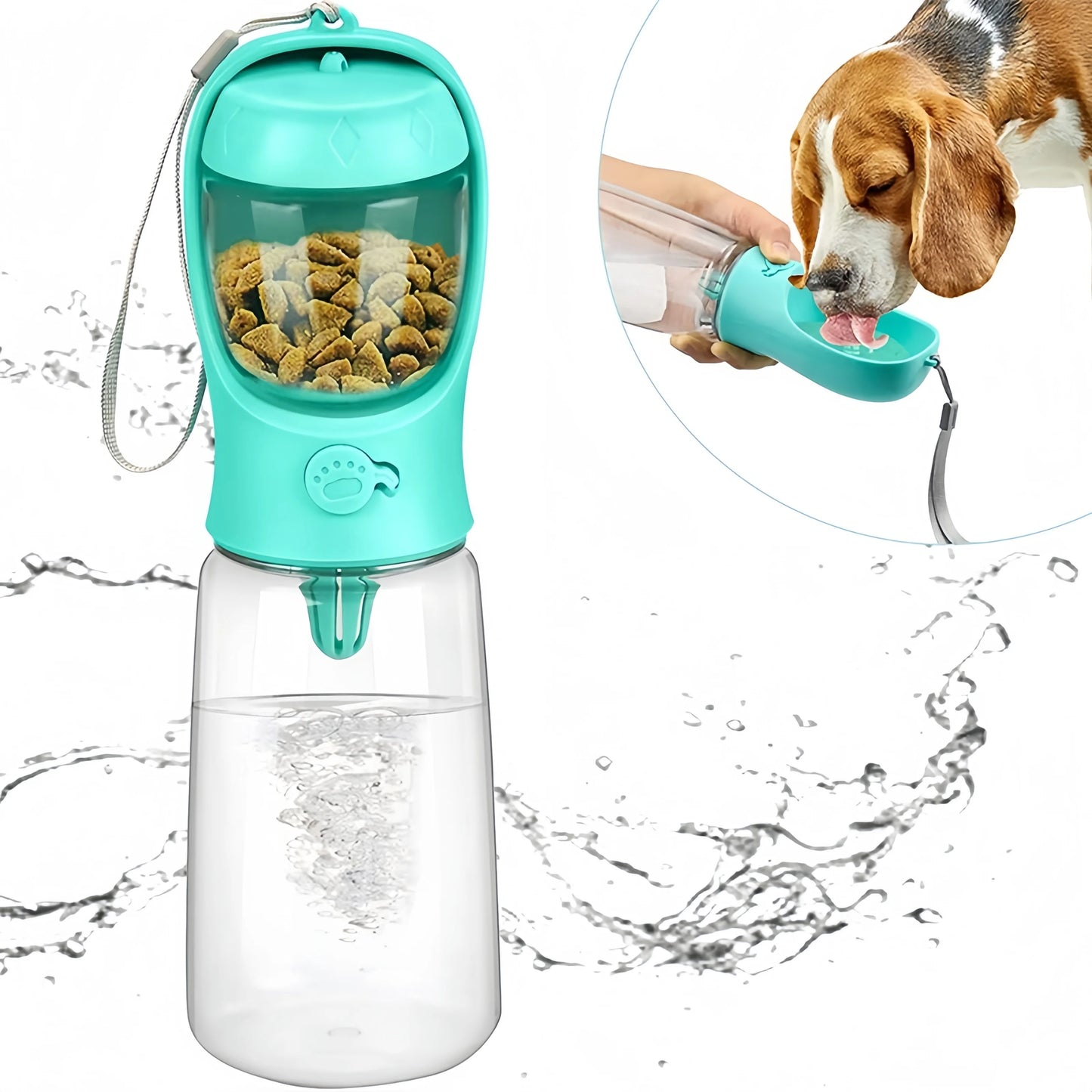 2 In1Portable Food Grade Material Dog Cat Travel Pet Water Cup Bottle with Food Dispenser Puppy Water Bottle Pets Water Bottle