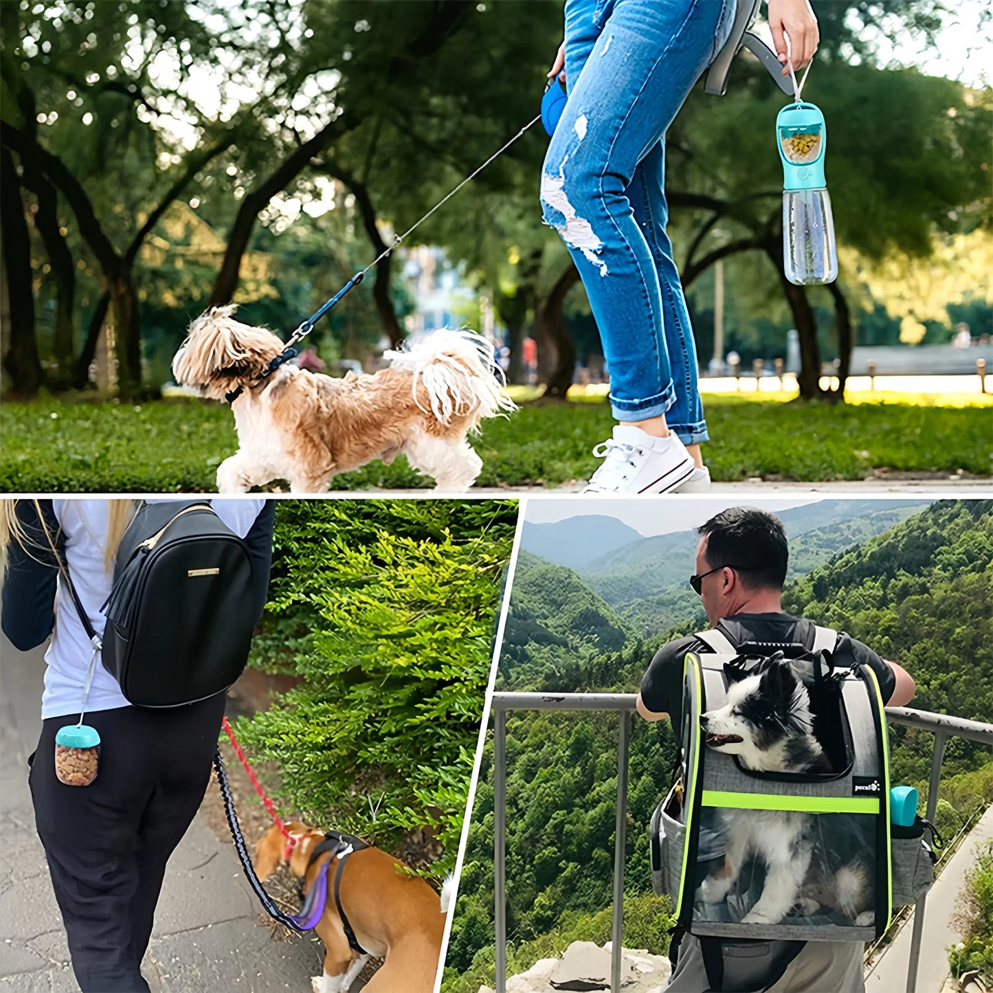 2 In1Portable Food Grade Material Dog Cat Travel Pet Water Cup Bottle with Food Dispenser Puppy Water Bottle Pets Water Bottle