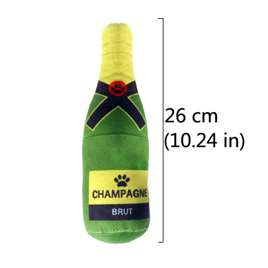 Interactive Dog Toys Champagne Wine Bottle Shape Pet Toy Plush Filled Vodka Toy Squeaky Bite-Resistant Pet Supplies Whisky